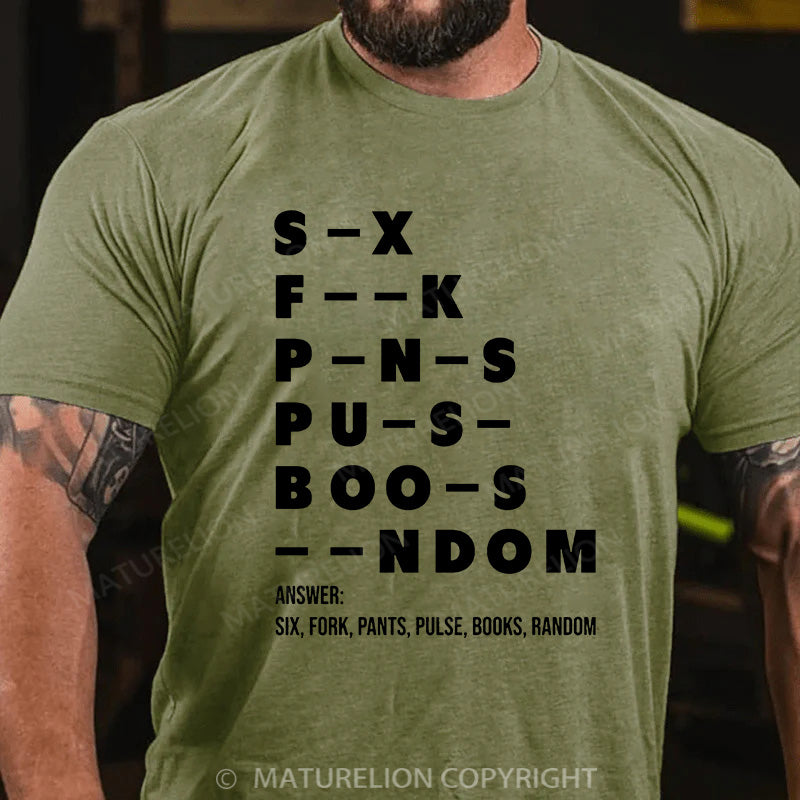 Maturelion Men's T-shirt Adult Dirty Mind Questions Cotton T-shirt