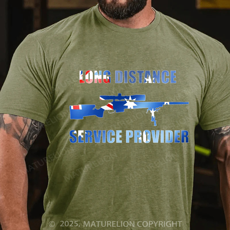 Maturelion Men's T-shirt Long Distance Service Provider Cotton T-shirt
