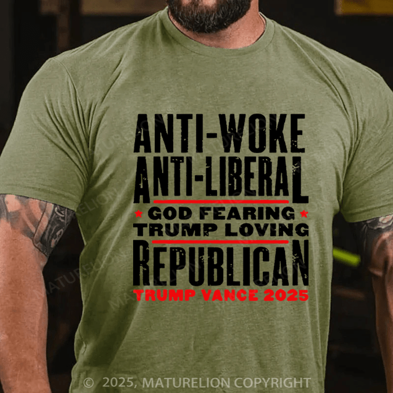 Maturelion Men's T-shirt ANTI-WOKE Cotton T-shirt