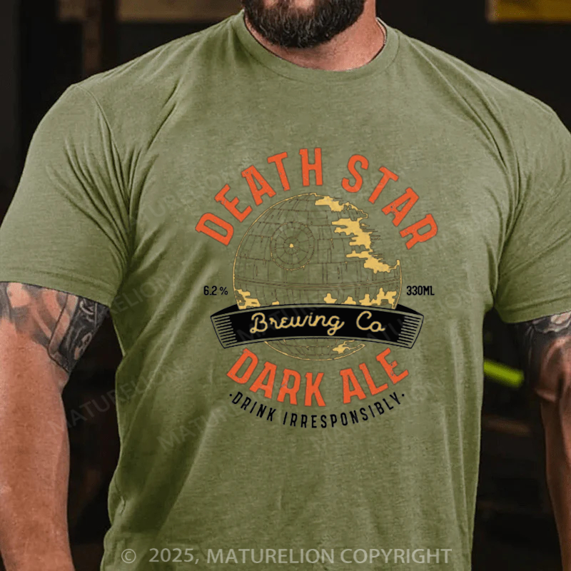 Maturelion Men's T-Shirt Death Star Cotton T-Shirt