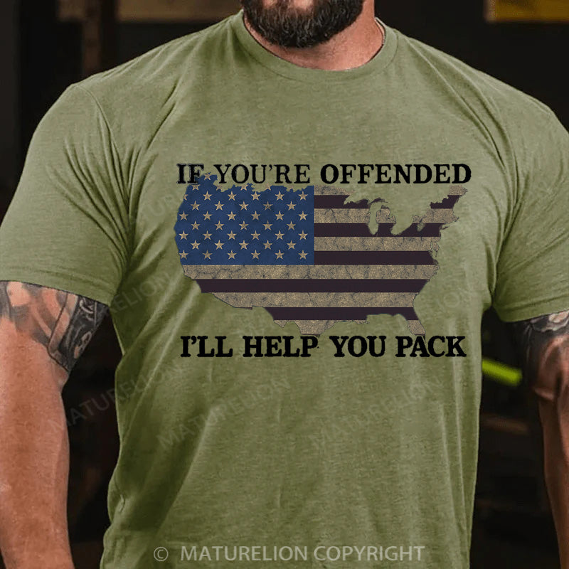 Maturelion Men's T-shirt Offended-I'll Help You Pack Adult Cotton T-shirt