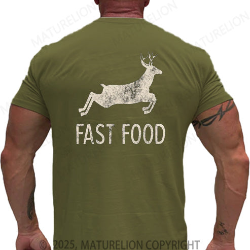 Maturelion Men's T-shirt Fast Food Cotton T-shirt