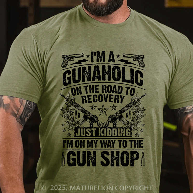 Maturelion Men's T-Shirt Gunaholic Cotton T-Shirt