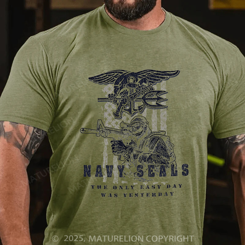 Maturelion Men's T-shirt Navy Seals Easy Day Cotton T-shirt