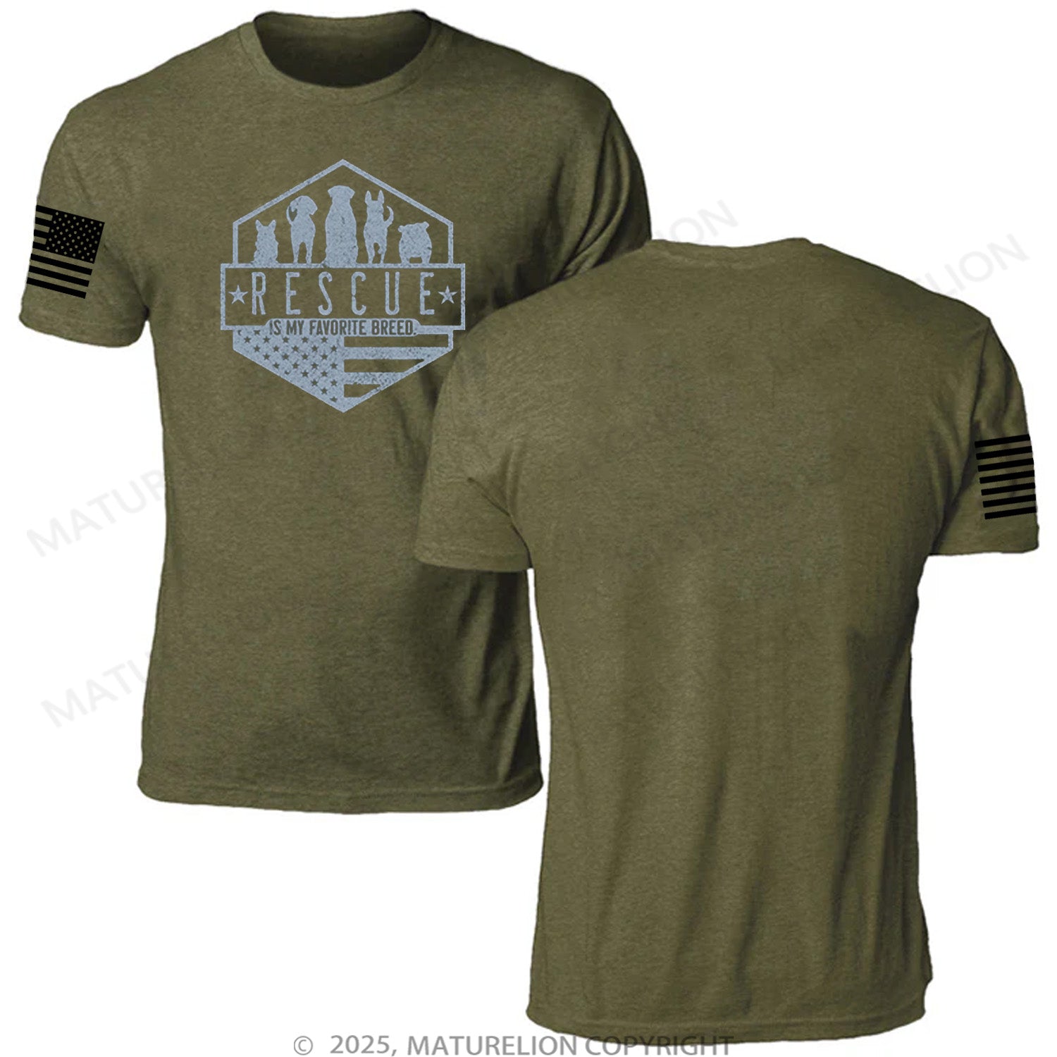 Maturelion Unisex T-Shirt Rescue Is My Favorite Breed Memorial T-shirt