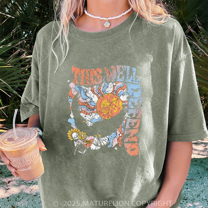 Maturelion Women's T-shirt Trippy Eagle Everyday DTG Washed T-shirt