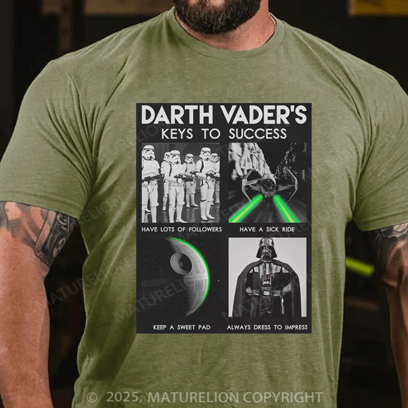 Maturelion Men's T-Shirt Darth Vader's Keys To Success Cotton T-Shirt