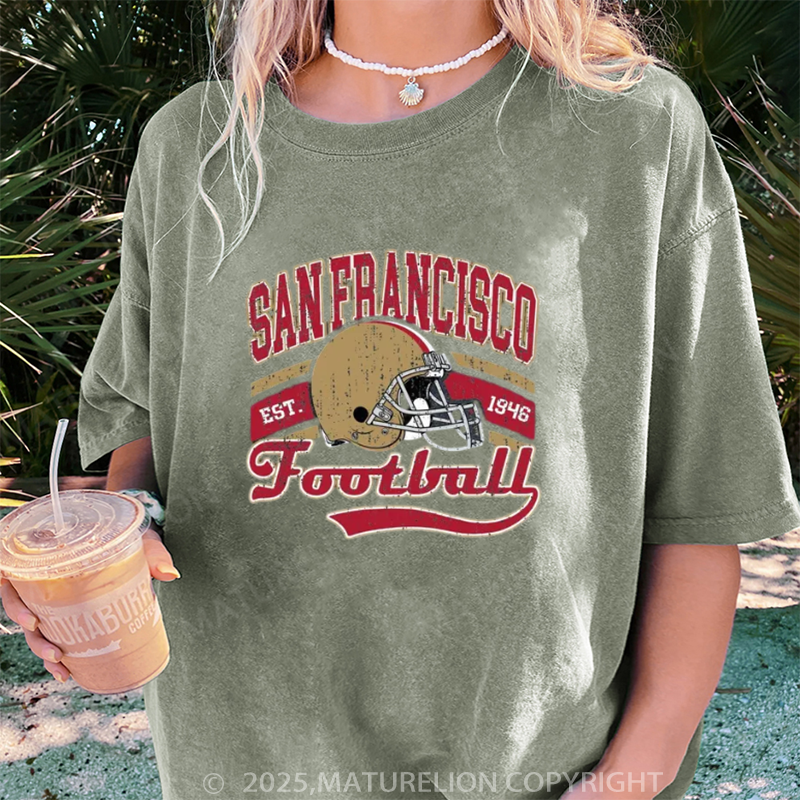 Maturelion Women's T-shirt San Francisco Football DTG Washed T-shirt