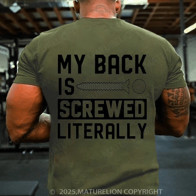 Maturelion Men's T-shirt Back Surgery Gift Cotton T-shirt
