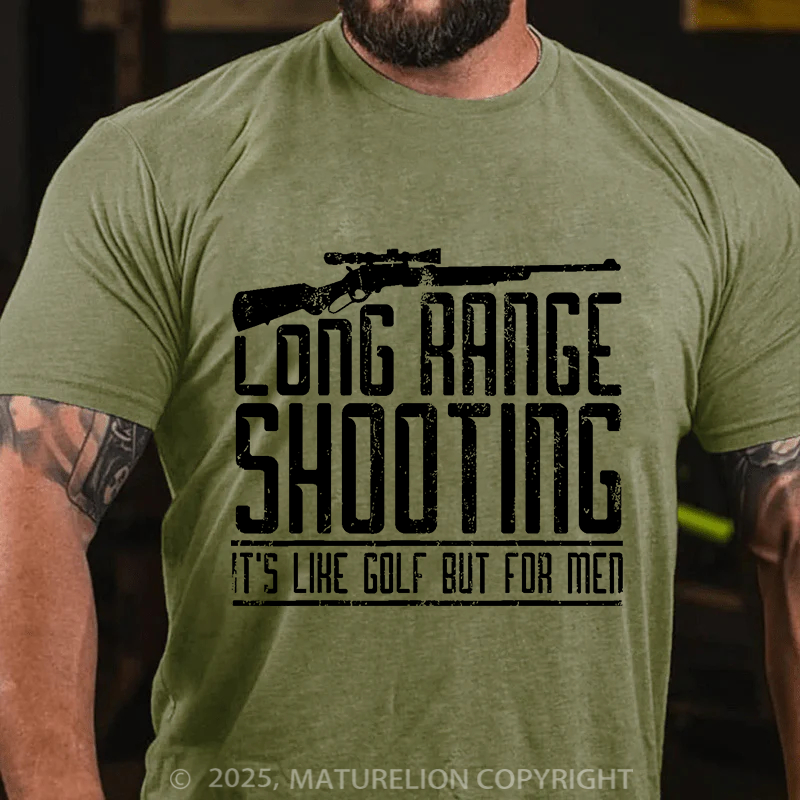 Maturelion Men's T-Shirt Long Range Shooting Cotton T-Shirt
