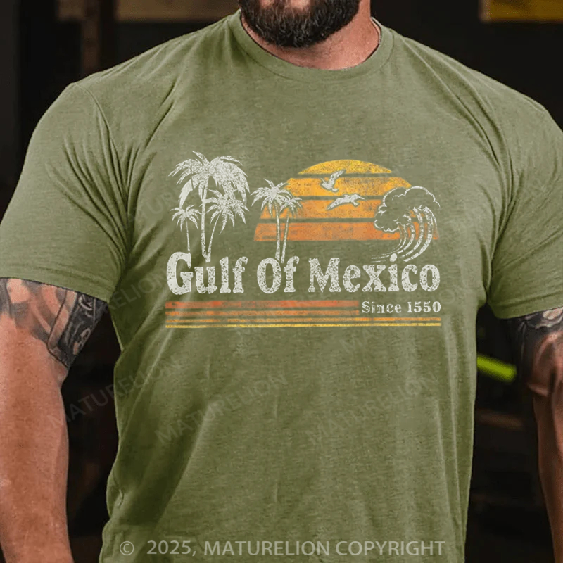 Maturelion Men's T-shirt Gulf Of Mexico Cotton T-shirt