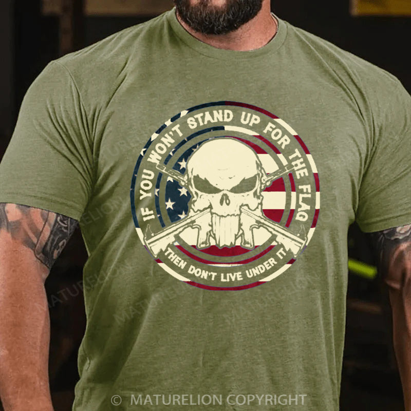 Maturelion Men's T-shirt Skull Veteran Cotton T-shirt
