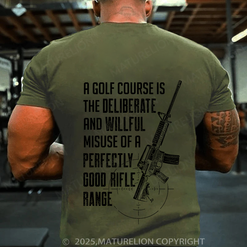 Maturelion Men's T-Shirt Patriotic Rifle Range M 0012 Cotton T-Shirt
