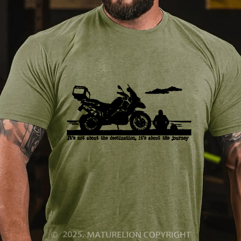 Maturelion Men's T-Shirt Moto Adventure Cotton T-Shirt