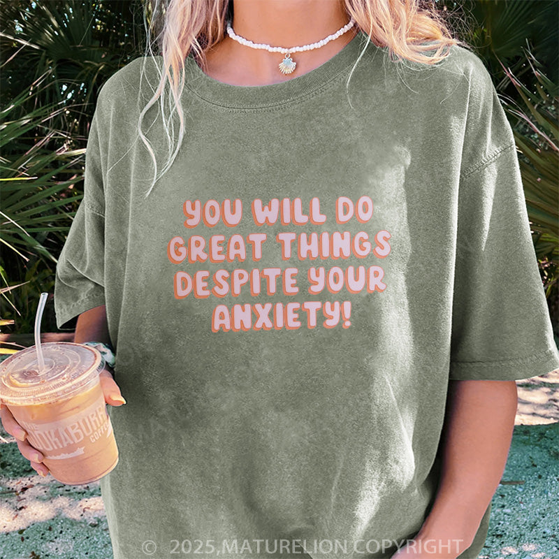 Maturelion Women's T-shirt You Will Do Great Things DTG Washed T-shirt