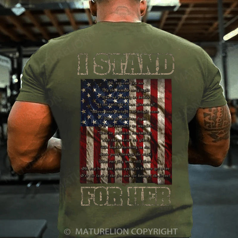Maturelion Men's T-shirt I Stand For Her Cotton T-shirt