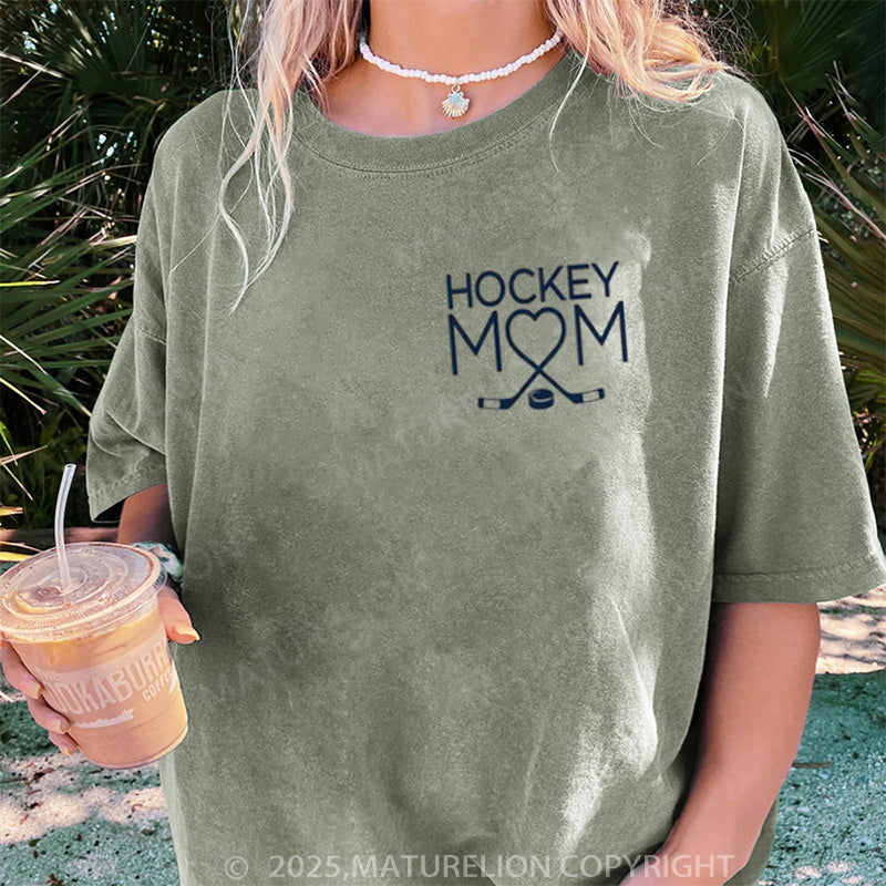 Maturelion Women's T-shirt Hockey Mom DTG Washed T-shirt