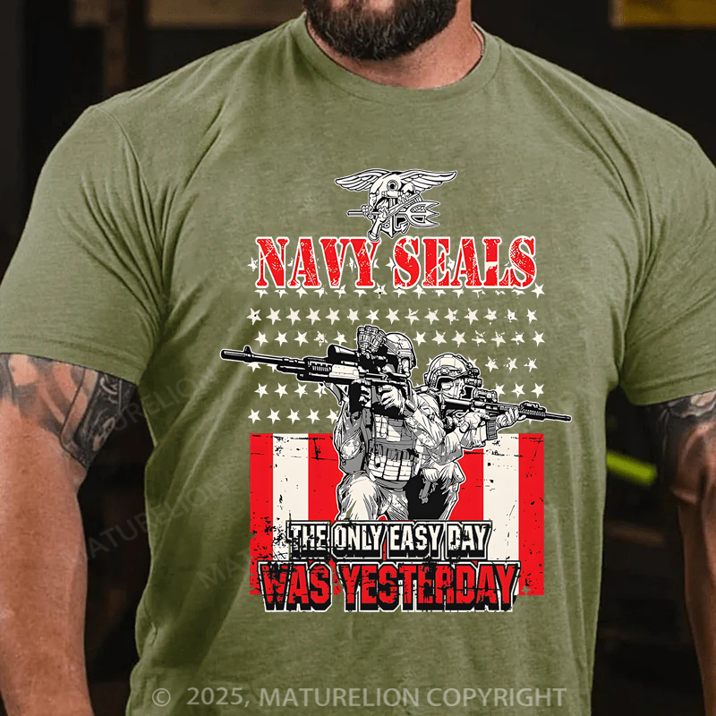 Maturelion Men's T-shirt Navy Seals Póster Navy Seals T-shirt Cotton T-shirt