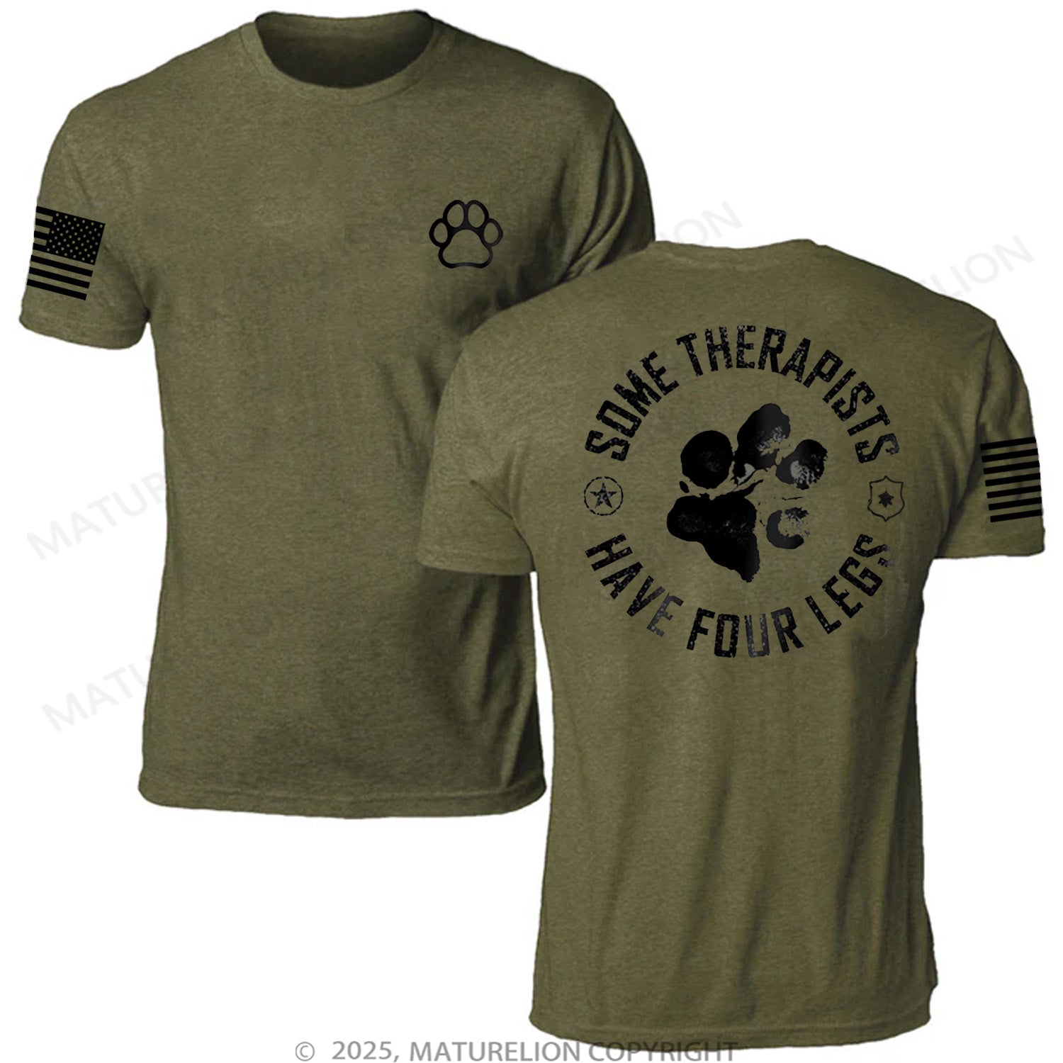 Maturelion Unisex T-Shirt Some Therapists Have Four Legs Memorial T-shirt