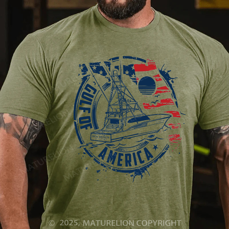 Maturelion Men's T-shirt Gulf-of-America Cotton T-shirt