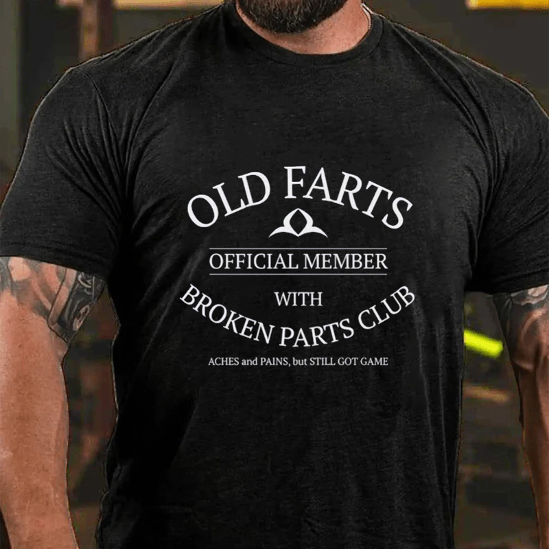 Maturelion Men's T-Shirt Old Farts With Broken Parts Cotton T-Shirt