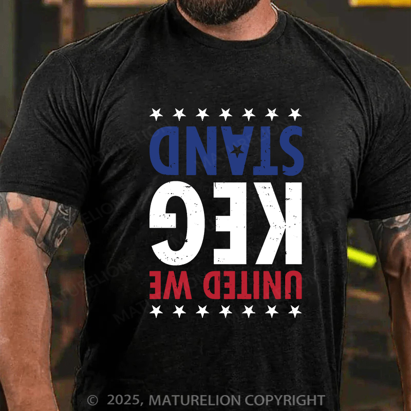 Maturelion Men's T-shirt United We Keg Stand Cotton T-shirt