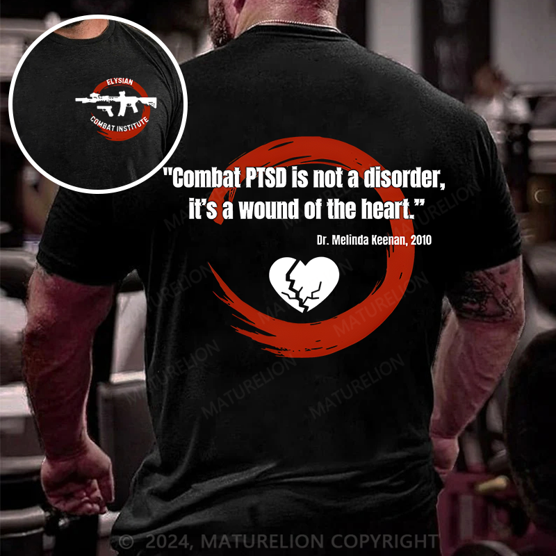Maturelion Men's T-shirt Combat PTSD quote Cotton T-shirt