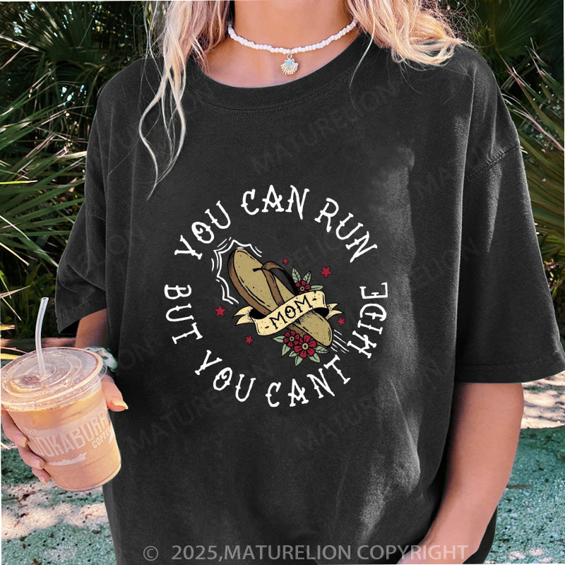 Maturelion Women's T-shirt You Can Run Boyfriend DTG Washed T-shirt