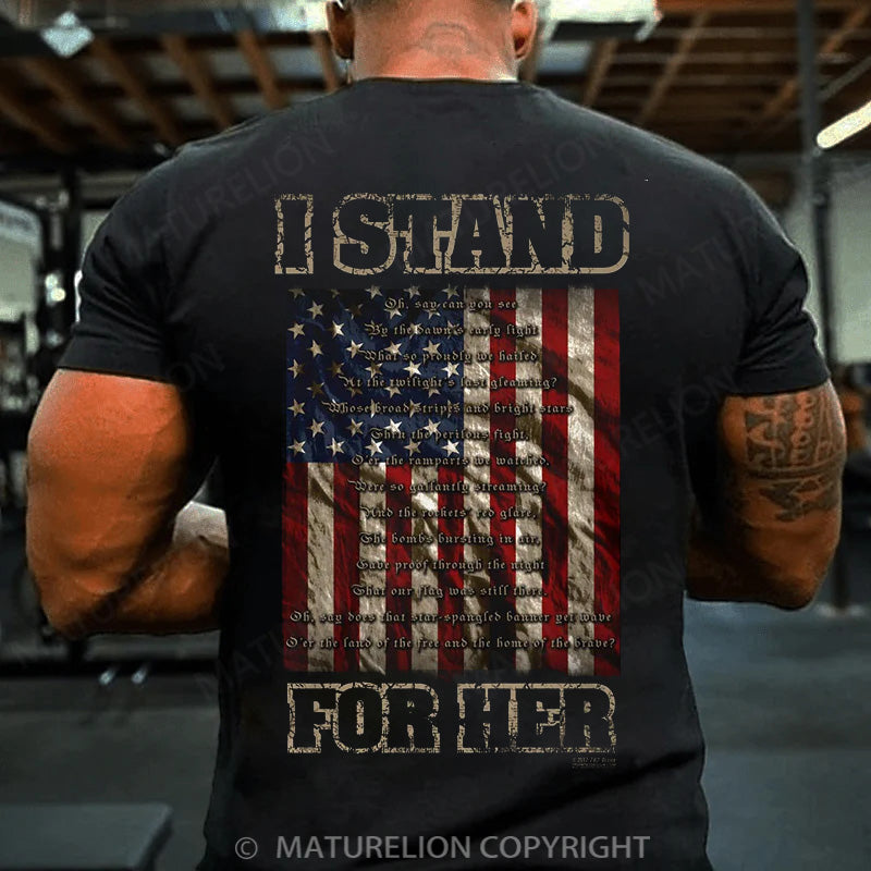 Maturelion Men's T-shirt I Stand For Her Cotton T-shirt
