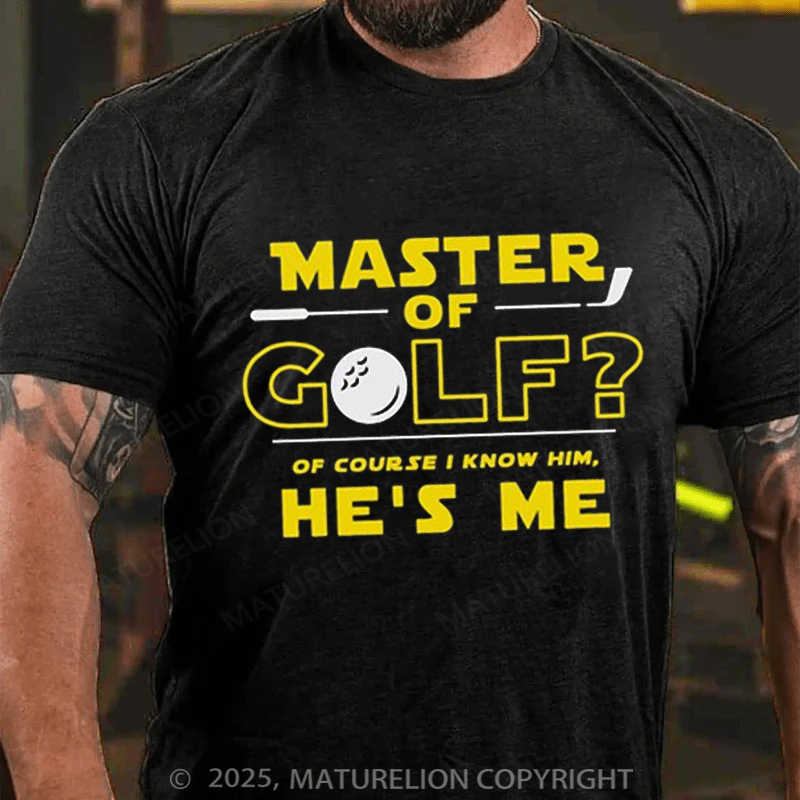 Maturelion Men's T-Shirt Master of Golf Cotton T-shirt