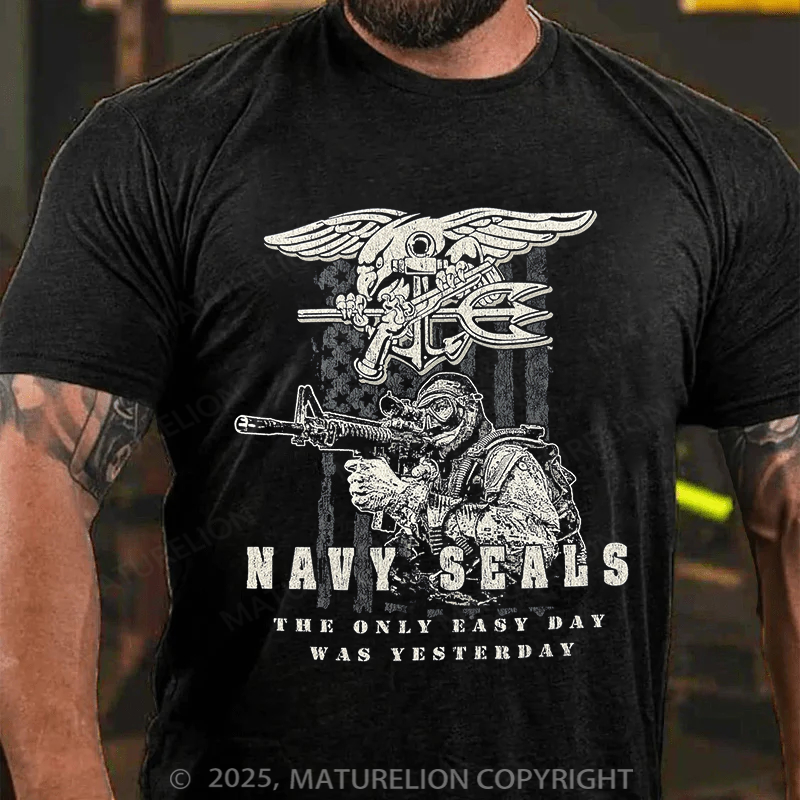 Maturelion Men's T-shirt Navy Seals Easy Day Cotton T-shirt
