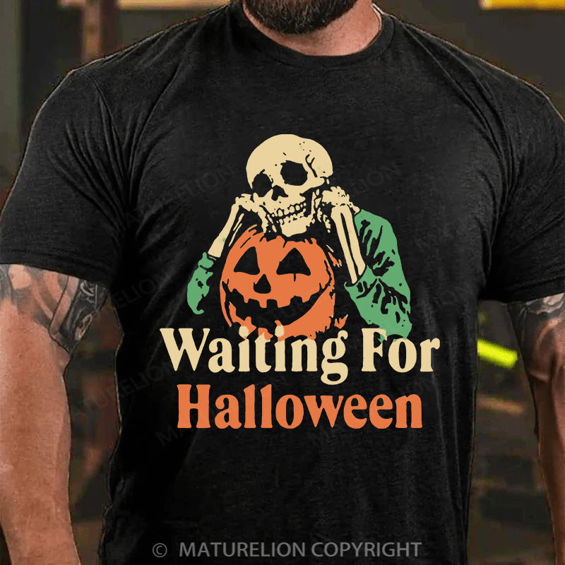 Maturelion Men's T-shirt Waiting For Halloween Cotton T-shirt