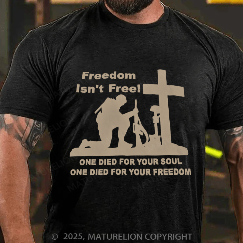 Maturelion Men's T-shirt Freedom Isn't Free Cotton T-shirt