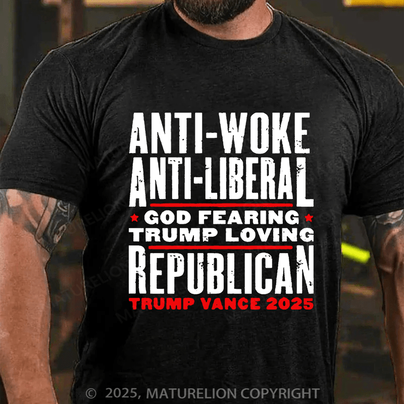 Maturelion Men's T-shirt ANTI-WOKE Cotton T-shirt