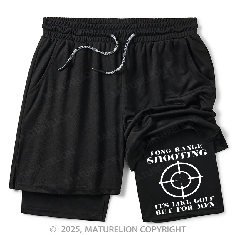 Maturelion Men's Short Long Range Shooting It's Like Golf But For Men Double Layer Short