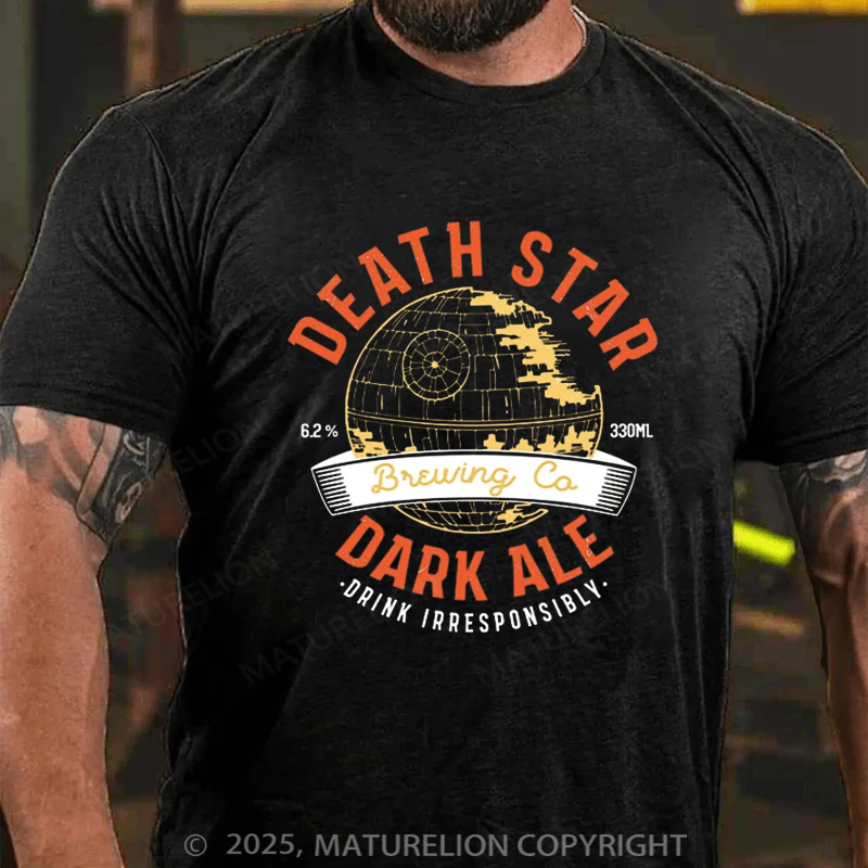 Maturelion Men's T-Shirt Death Star Cotton T-Shirt