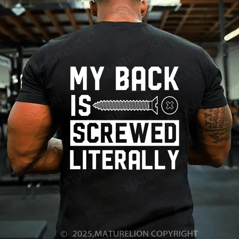 Maturelion Men's T-shirt Back Surgery Gift Cotton T-shirt