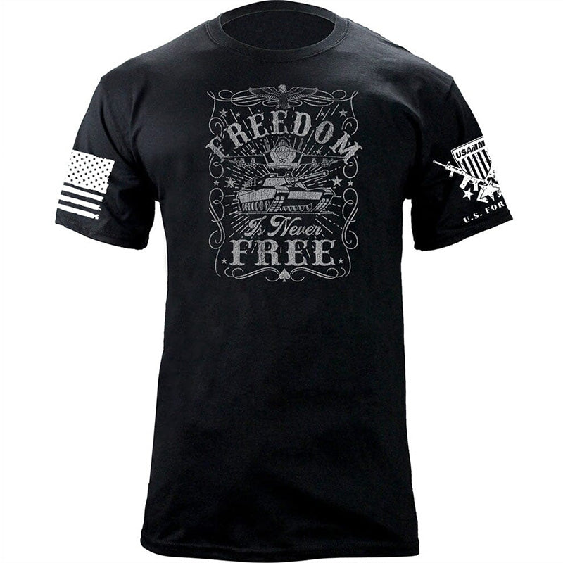 Maturelion Men's T-shirt Freedom is Never Free Cotton T-shirt