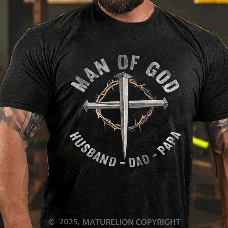 Maturelion Men's T-shirt Man Of God Father's Day T-shirt