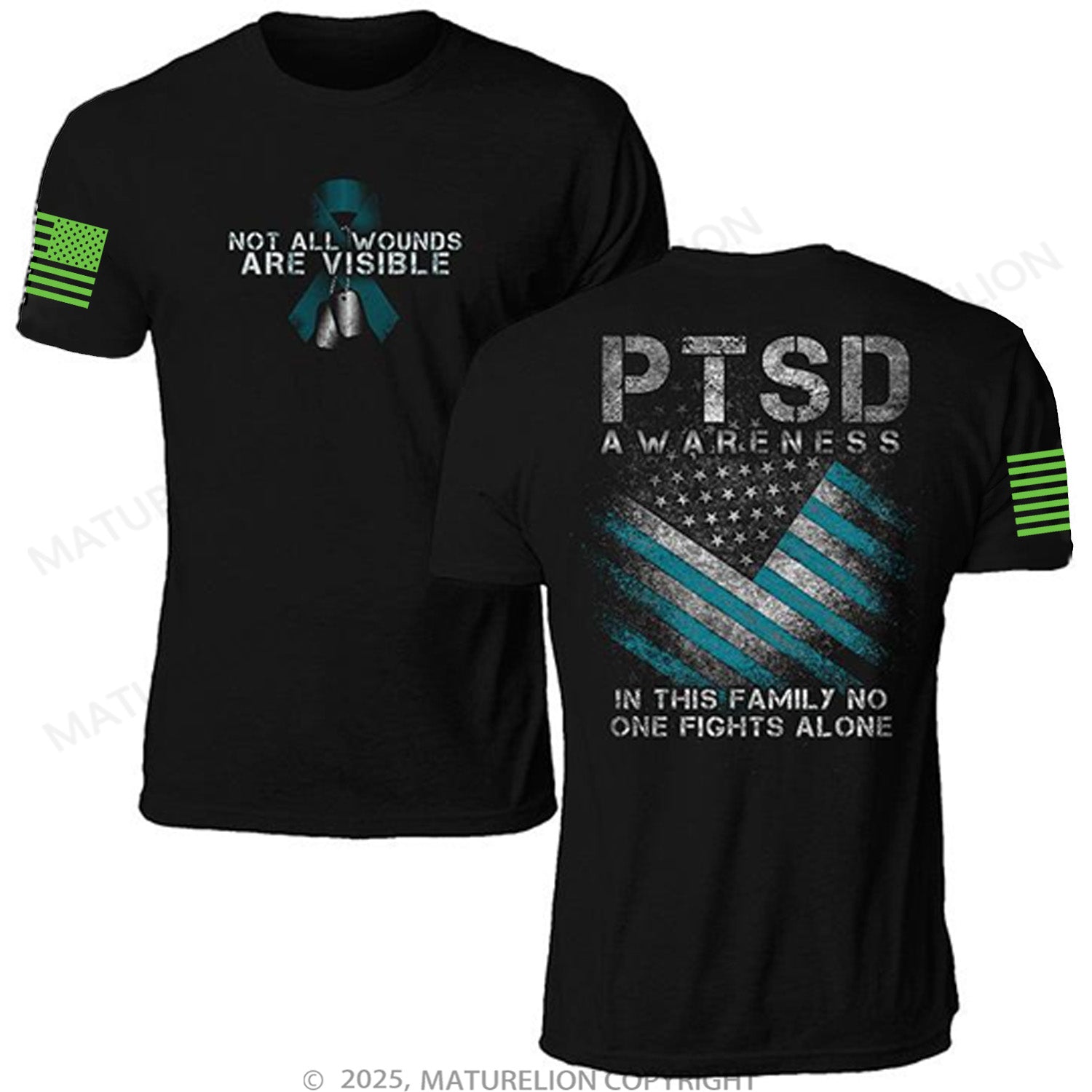 Maturelion Unisex T-Shirt PTSD Awareness Memorial T-shirt