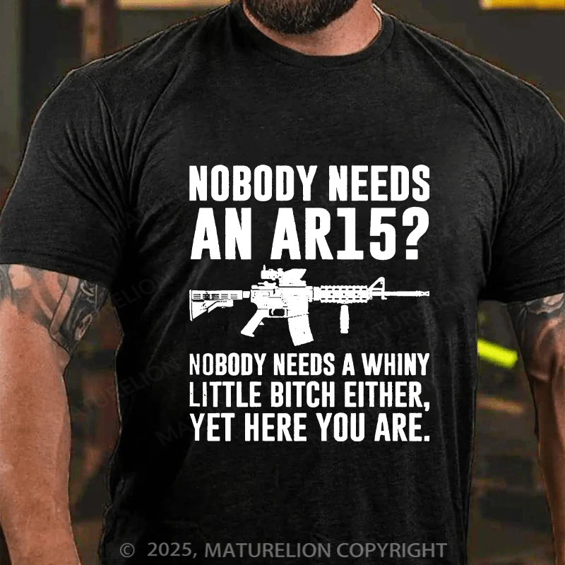 Maturelion Men's T-shirt Nobody Needs An AR15 Cotton T-shirt