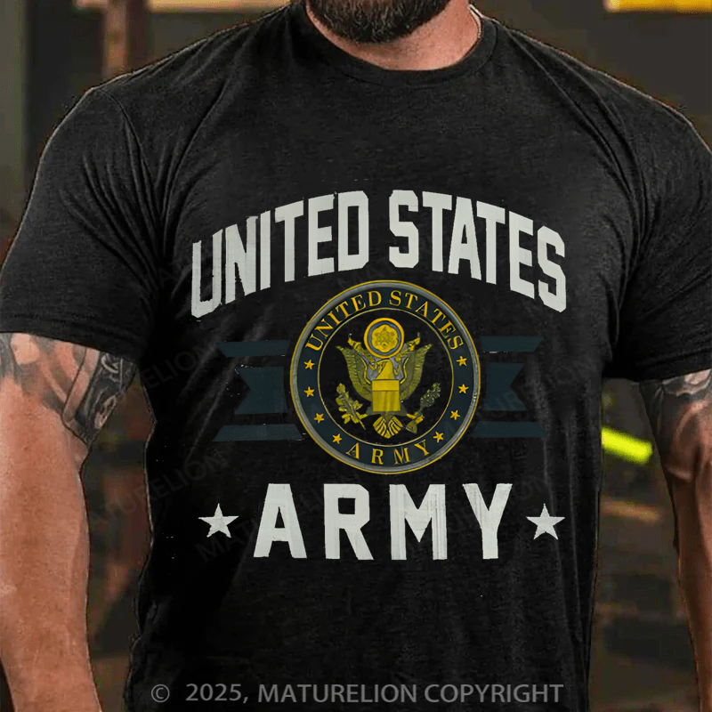 Maturelion Men's T-shirt vintage inspired Army distressed Cotton T-shirt