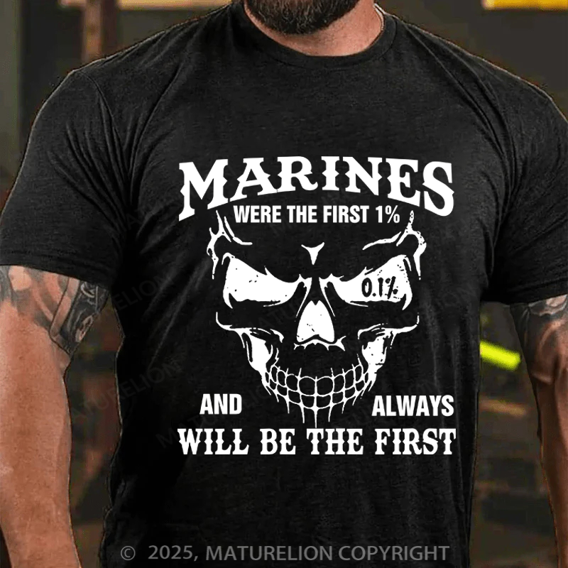 Maturelion Men's T-Shirt Were The First 1% And Always Will Be The First Cotton T-Shirt