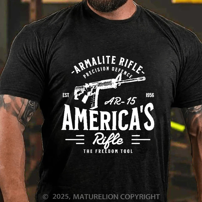 Maturelion Men's T-Shirt Second Amendment AR-15 Cotton T-Shirt