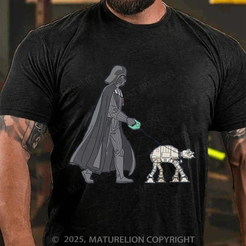 Maturelion Men's T-Shirt Darth Vader AT-AT Walker Cotton T-Shirt