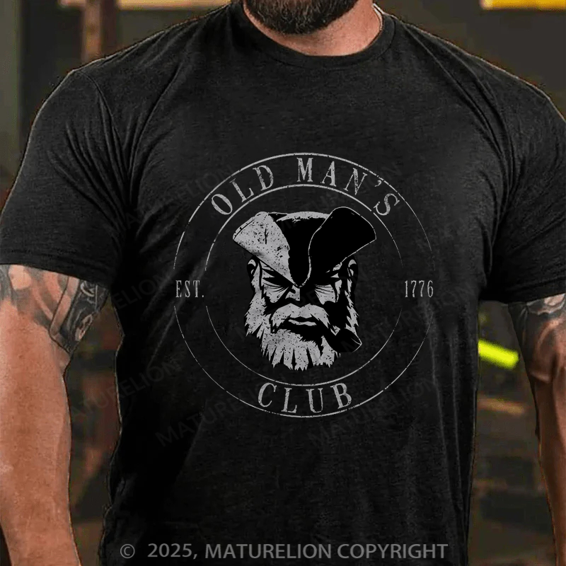 Maturelion Men's T-shirt Old Man's Club Older I Get Cotton T-shirt