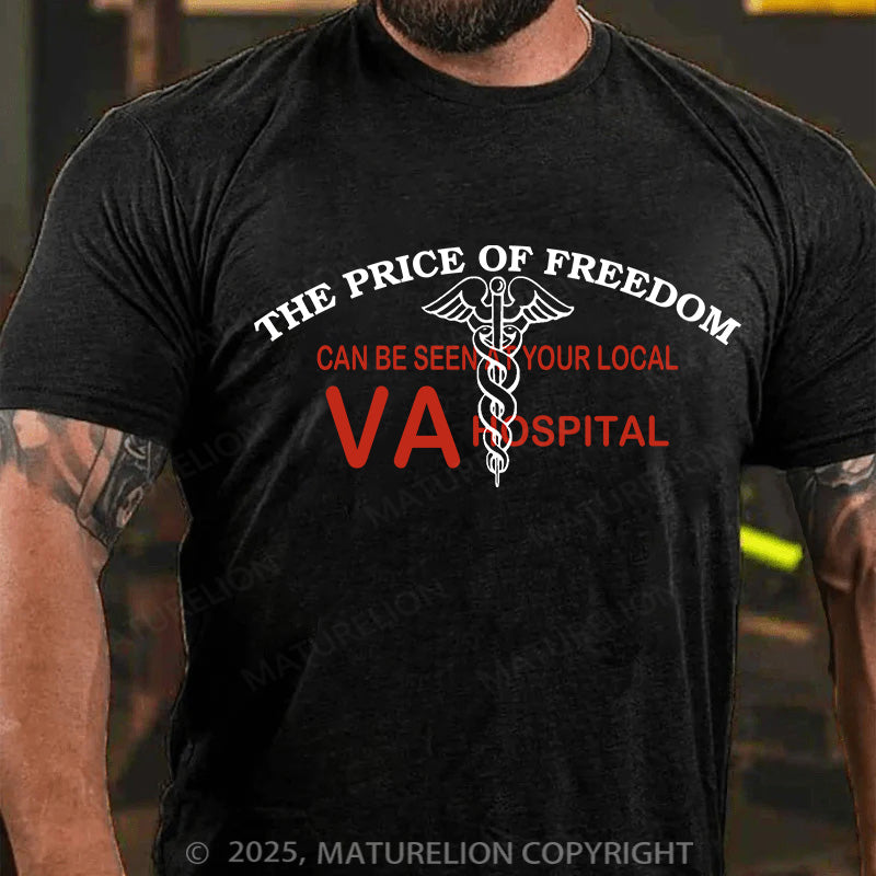 Maturelion Men's T-shirt The Cost Of Freedom Patch Cotton T-shirt