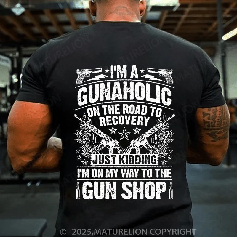 Maturelion Men's T-Shirt Gunaholic Cotton T-Shirt