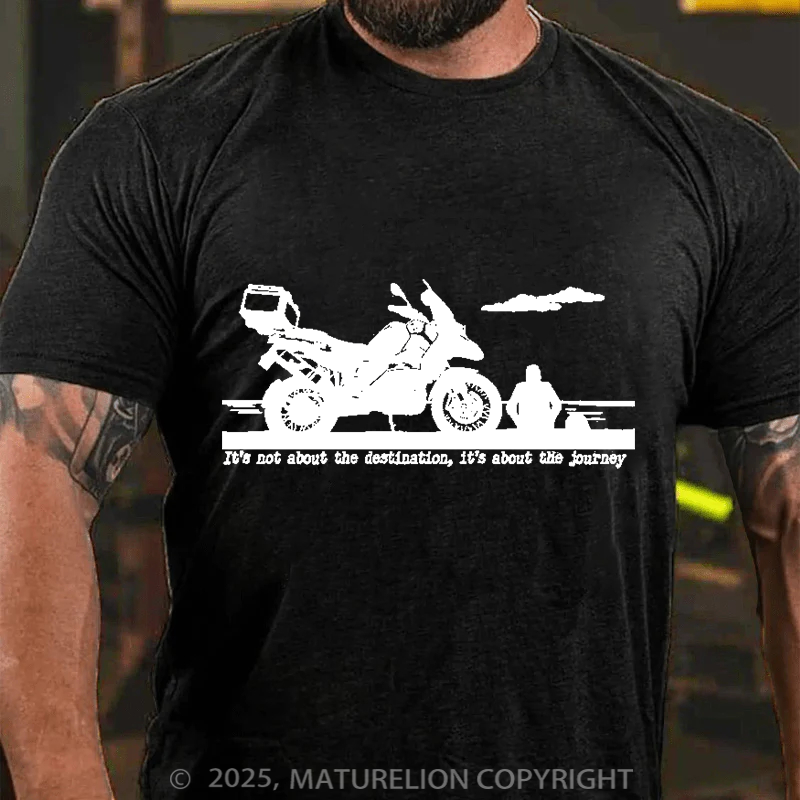 Maturelion Men's T-Shirt Moto Adventure Cotton T-Shirt