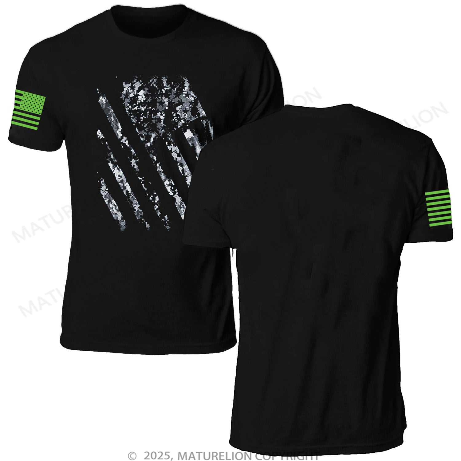 Maturelion Unisex T-Shirt Camouflage Flag Memorial T-shirt